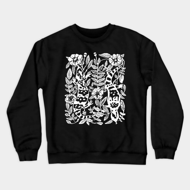 Reptile, Gila Monster, Lizard, Witchy Punk, Flowers & Foliage Crewneck Sweatshirt by LunaElizabeth